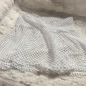 RAVE WONDERLAND White Mesh Mini Skirt